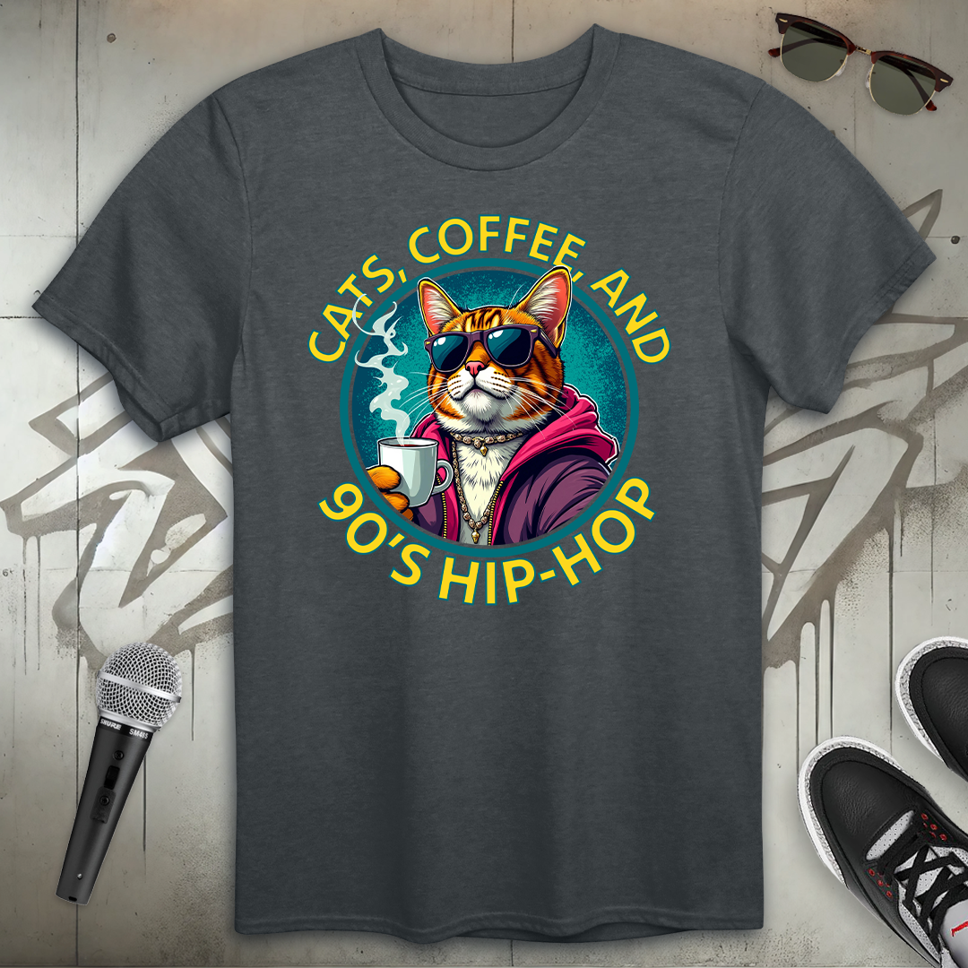 Cats Coffee & 90's Hip-Hop T-Shirt