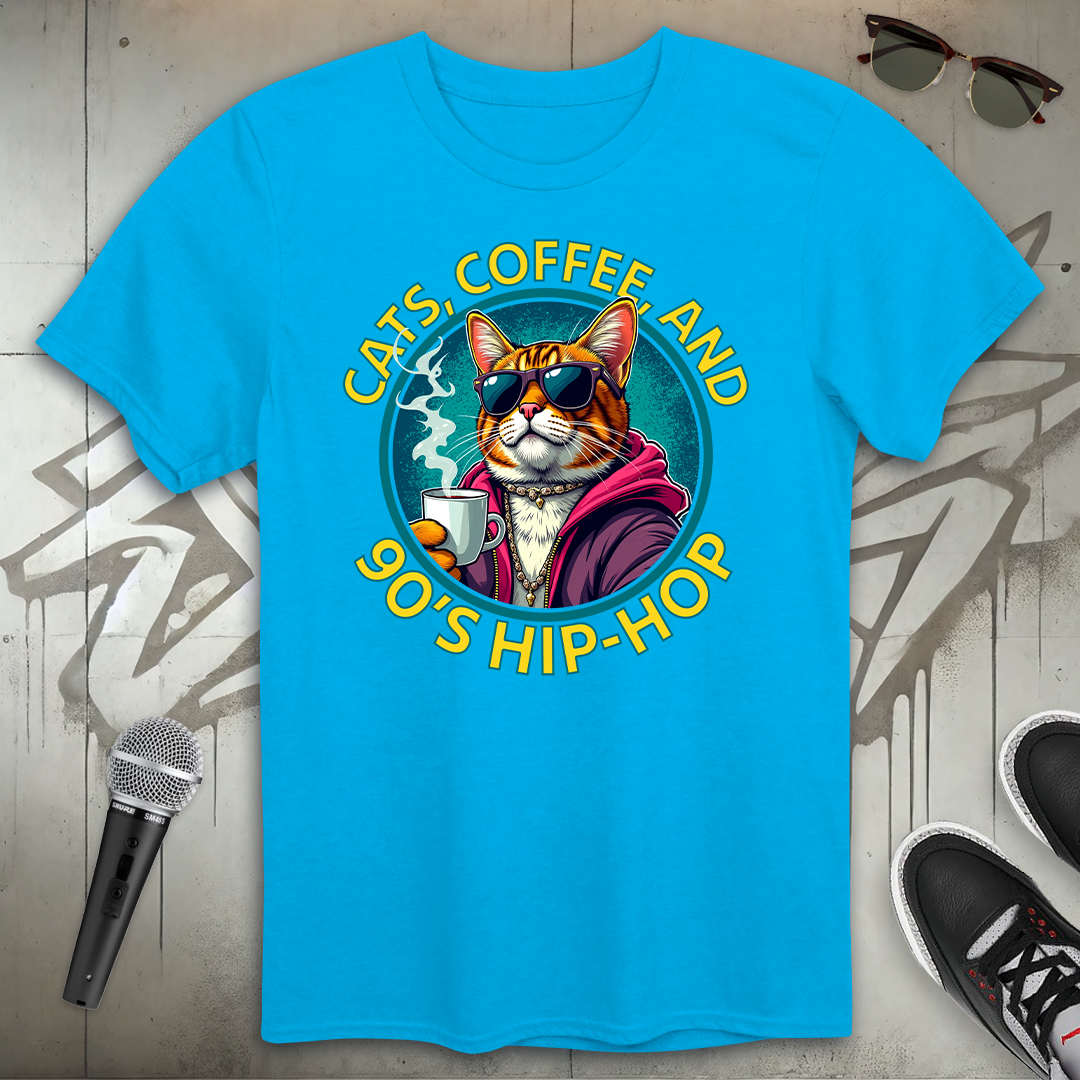 Cats Coffee & 90's Hip-Hop T-Shirt