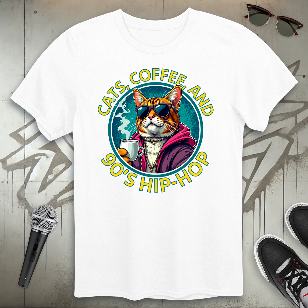 Cats Coffee & 90's Hip-Hop T-Shirt