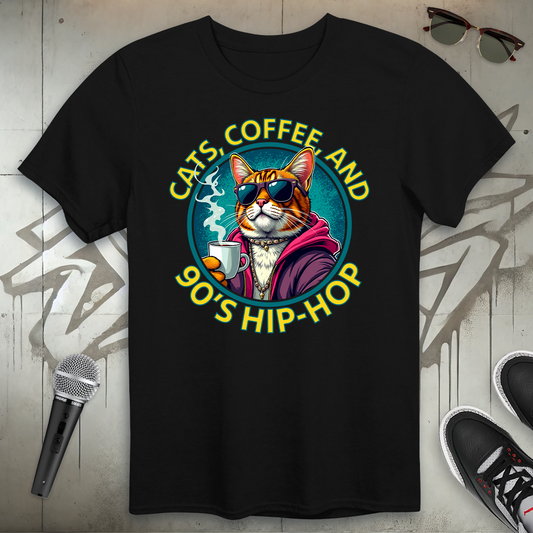 Cats Coffee & 90's Hip-Hop T-Shirt
