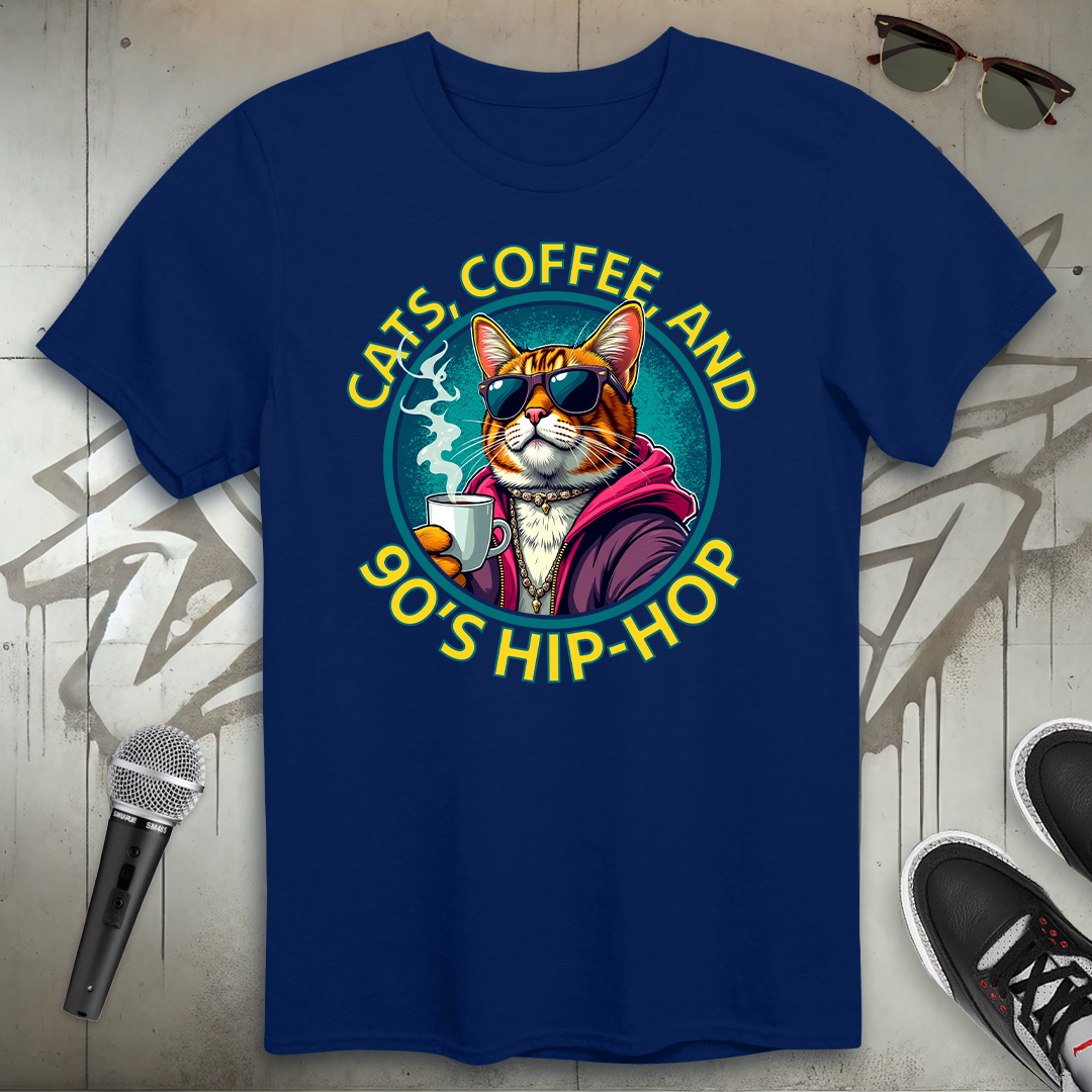 Cats Coffee & 90's Hip-Hop T-Shirt