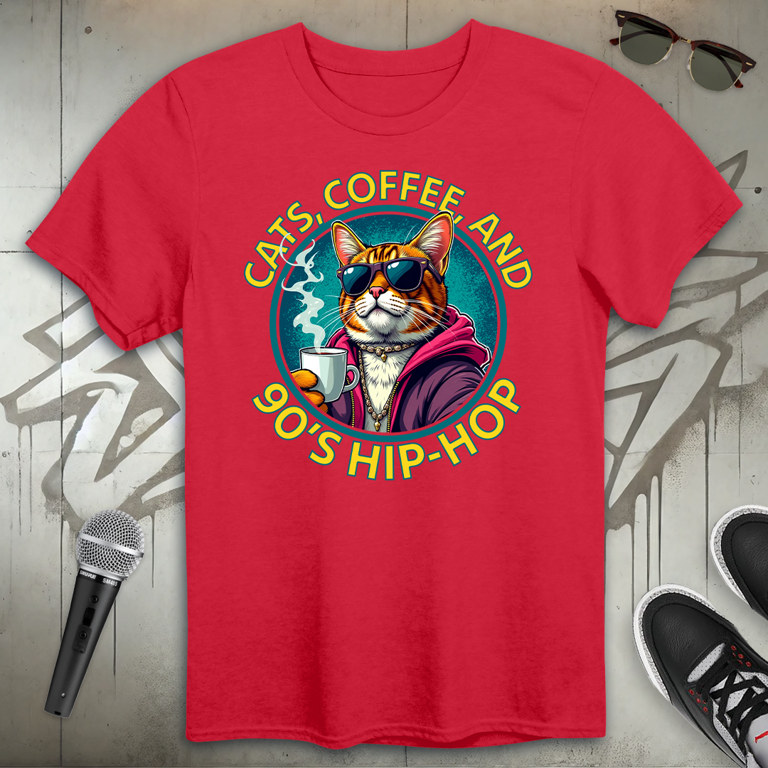 Cats Coffee & 90's Hip-Hop T-Shirt